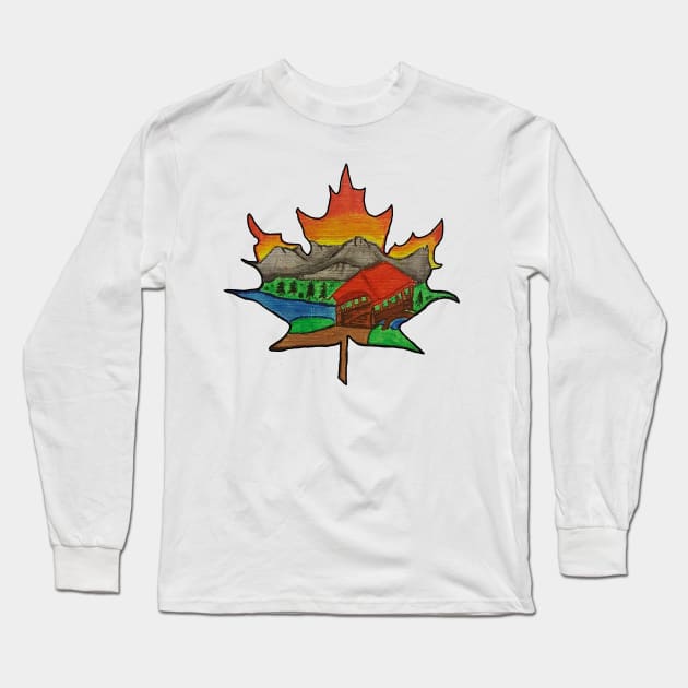 Vermont Maple Leaf Long Sleeve T-Shirt by CaveofNerdom